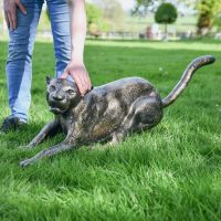 Antique Gold Cougar Sculpture to Scale