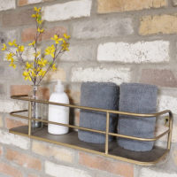 Antique Gold Industrial Style Bathroom Shelf