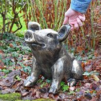Antique Gold Sitting Pig Sculpture to Scale Antique Gold Sitting Pig Sculpture to Scale