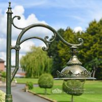 Antique Green Scroll Bracket and Luminaire