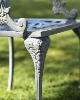 Close-Up of Chair Legs for Antique Grey "Versailles" Four Seater Dining Set
