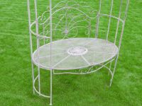 View of the Seat on the Antique Grey Arbour Bench View of the Seat on the Antique Grey Arbour Bench