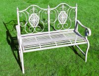 Antique Grey Iron Garden Bench