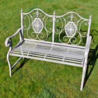 Antique Grey Iron Garden Bench in Situ