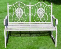 Antique Grey Iron Garden Bench