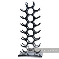 21 Bottle Contemporary Floor Standing Wine Rack Finished in a Polished Aluminum 
