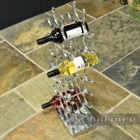 View of the Top of the Polished Aluminium Contemporary Floor Standing Wine Rack
