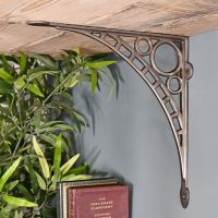 Antique Nickel Ironbridge Shelf Bracket in Situ Holding up a Wooden Shelf