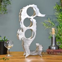 3 Bottle "Seahorse" Wine Rack in an Antique Nickel Finish