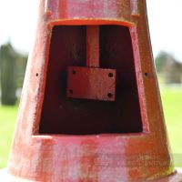 Antique Red Cast Iron Lamp Post With Inspection Chamber