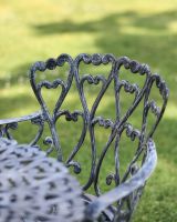Close-Up of Heart-Shaped Pattern on Chair Backrest