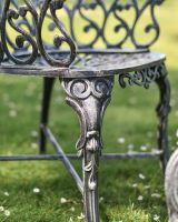 Close-Up of Chair for Antique Silver "Ascott" Two Seater Bistro Set