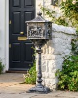 Antique Silver "Huntingdon" Victorian Post Box with Stand digital illustration 
