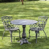Antique Silver "Royal Ascott" Two Seater Bistro Set