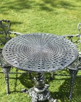 Close-Up of Antique Silver "Royal Ascott" Two Seater Bistro Set