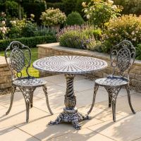 Antique Silver "Valhalla" Two Seater Bistro Set digital illustration