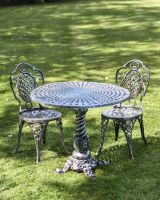 Antique Silver "Valhalla" Two Seater Bistro Set in Situ