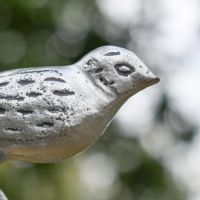 Close-up of Antique Silver Finish on Bird Sculpture
