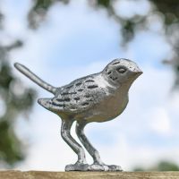Antique Silver Alary Freestanding Bird Sculpture