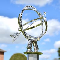 Close-up of the Antique Silver Armillary on the Column
