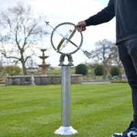 Antique Silver Armillary with Column to Scale