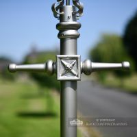 Antique Silver Finish Cast Iron Lamp Post Ladder Bar Block Antique Silver Finish Cast Iron Lamp Post Ladder Bar Block