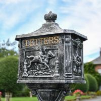 Close-Up of Antique Silver "Huntingdon" Victorian Post Box