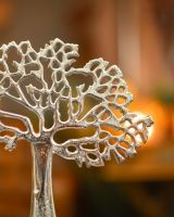 Close-up of the Detail on. the Antique Silver Ornament 