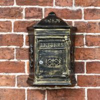 Bantock Post Box in Antique Bronze with Lockable Front Door