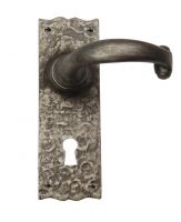 Scrolled Handle Lever Lock Set Antique Pewter Scrolled Handle Lever Lock Set Antique Pewter