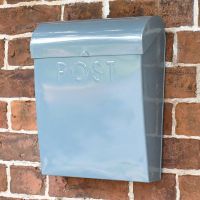 “April Showers” Slate Blue Contemporary Post Box