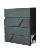 "Arlington" Modern Wall Mounted Post Box & Newspaper Holder in Black 