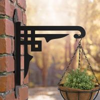 Art Deco Hanging Basket Bracket in Outside Setting 