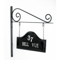 Double Sided Classic Black House Name Sign