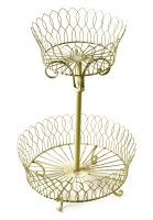 Fine, intricate, woven, wire work, finished in a beautiful rich cream