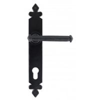 Black Tudor Design Sprung Lever Handle With Lock