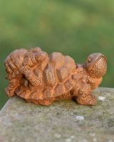 Rustic Mother and Baby Tortoise Garden Sculpture