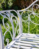 "Ophelia" Wrought iron Two Seater Garden Bench - Cream