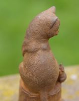 Back of Cast Iron Rustic Cat Sculpture