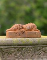 Back of Cast Iron Sleeping Dragon Sculpture Back of Cast Iron Sleeping Dragon Sculpture