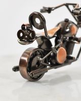 close up of back detail on recycled metal motorbike sculpture