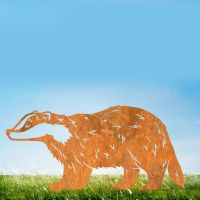 Rustic Sheet Steel Silhouette with Badger Design