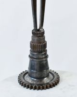 Close up of Recycled Metal Ballerina Sculpture base
