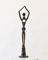 Recycled Metal Ballerina Sculpture Three Quarter angle