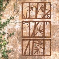 Bamboo Wall Art on a Stone Wall