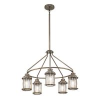 "Bantam Bay" Brushed Bronze Aquatic Five Lantern Hanging Light