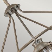 "Bantam Bay" Brushed Bronze Aquatic Five Lantern Hanging Light Detailing