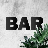 "BAR" Metal Letters in Black 