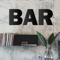 "BAR" Black Metal Letters 