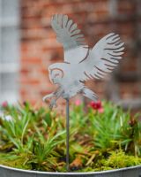 Barn Owl Artistic Plant Pot Spike - Set of Two